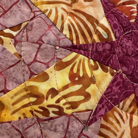 39x39” Multicolor Star Pattern Handcrafted Quilt wall hanging art - Picture 4 of 9